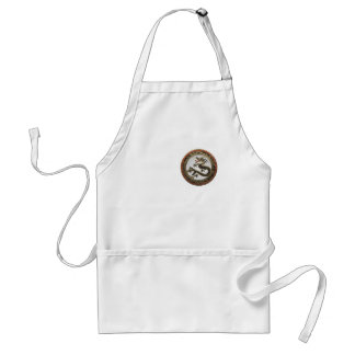 [900] Black and Gold Sacred Eastern Dragon Standard Apron