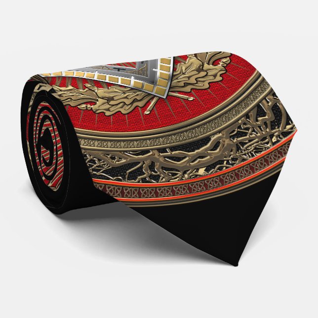 [900] Master Mason - Gold Square & Compasses Tie (Rolled)