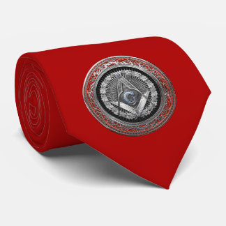 [900] Master Mason - Silver Square & Compasses Tie