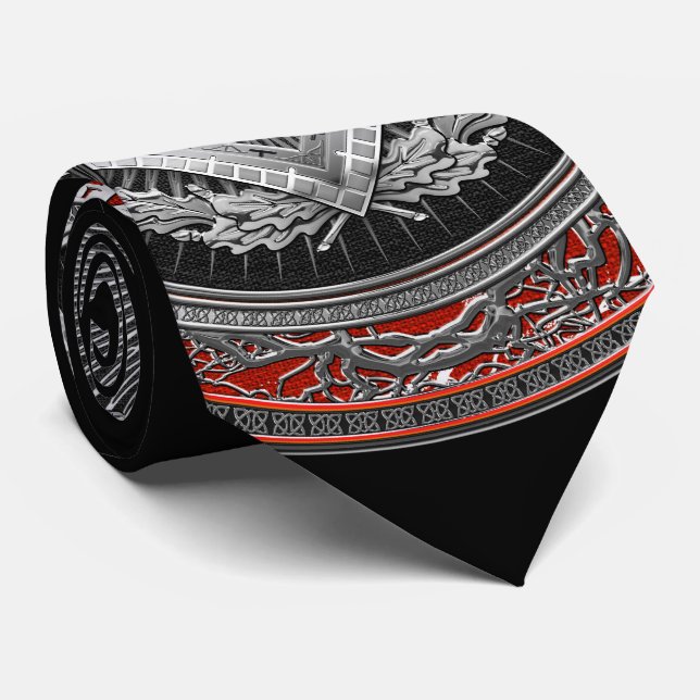 [900] Master Mason - Silver Square & Compasses Tie (Rolled)