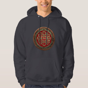 [900] Sacred Celtic Gold Knot Cross Hoodie