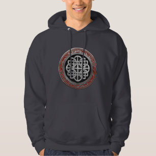 [900] Sacred Celtic Silver Knot Cross Hoodie