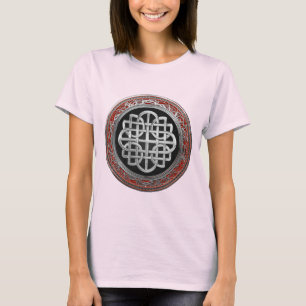 [900] Sacred Celtic Silver Knot Cross T-Shirt