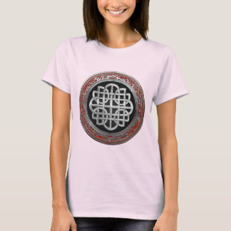 [900] Sacred Celtic Silver Knot Cross T-Shirt