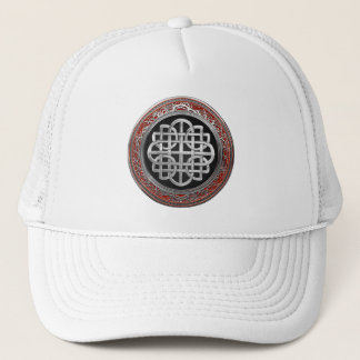 [900] Sacred Celtic Silver Knot Cross Trucker Hat