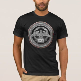 [900] Silver Roman Imperial Eagle over Medallion T-Shirt