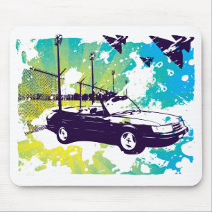 900 turbo convertible grunge mousepad in blue