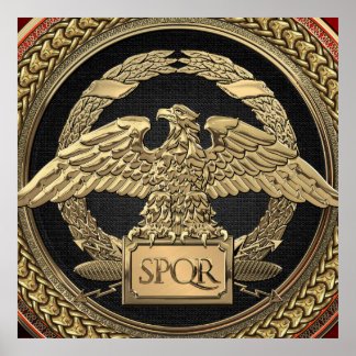 [901] Gold Roman Imperial Eagle on Gold Medallion Poster
