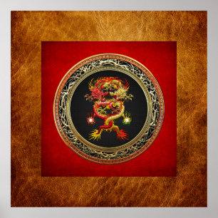 [901] Red and Yellow Dragons Poster