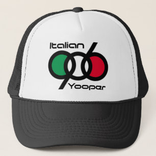 906 italian yooper-interlocking numbers trucker hat