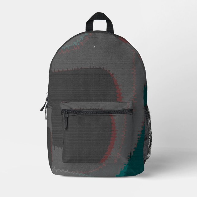 906 The World Is Abstract Printed Backpack (Front)