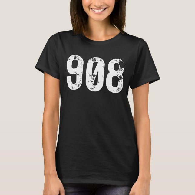 908 Area Code Elizabeth NJ Mobile Telephone Area C T-Shirt (Front)