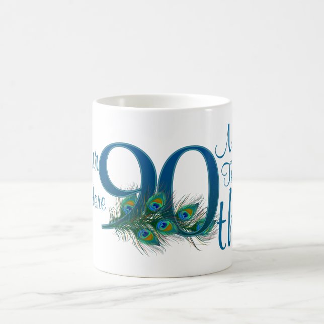 # 90 - 90th Wedding Anniversary or 90th Birthday Coffee Mug (Center)