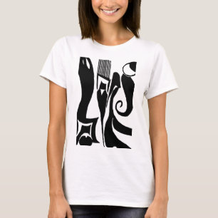 90 Abstract Black & White Crew Neck T-Shirt