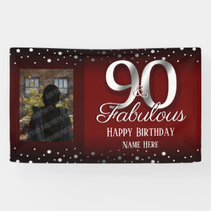 90 and Fabulous Birthday Confetti Photo Banner