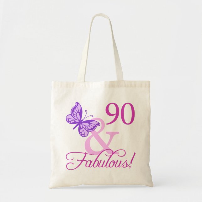 90 And Fabulous Birthday Gifts (Plum) Tote Bag (Front)