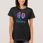 90 and Fabulous for 90th Birthday T-Shirt<br><div class="desc">Cute Birthday Gift for Women Turning 90 90th Birthday Gift Ideas. 90th Birthday Funny Sayings 90 and Fabulous Cute Design Birthday Party for Women Mom Aunt Sister Grandma</div>