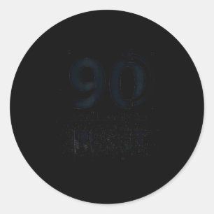 90 And Ready To Reset Birthday Gift Milestone Humo Classic Round Sticker