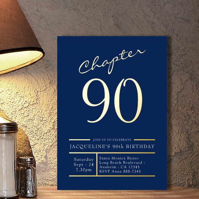 90 Blue 90th Birthday Party Gold (Creator Uploaded)
