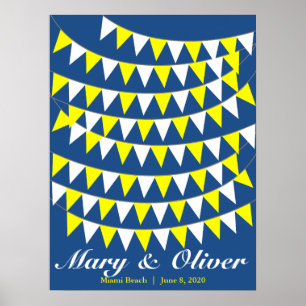 90 Bunting Yellow Wedding Guest Book Alternative