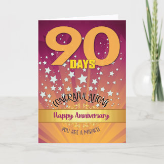 90 Day Recovery Anniversary Bold Numeral Card