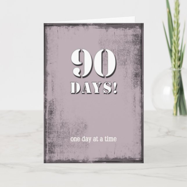 90 Days Sober Clean Birthday Card (Front)