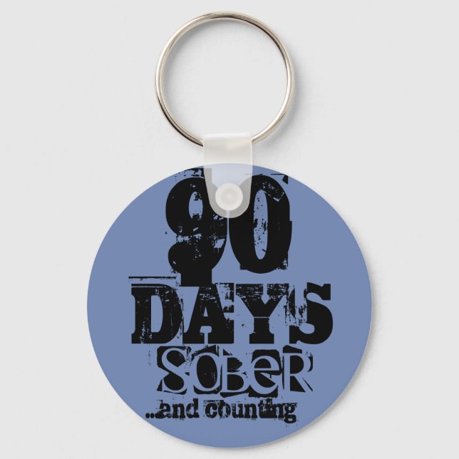 90 Days Sobriety Key Ring (Front)