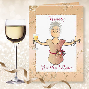 90 Fabulous Female Cartoon Sweet Birthday Sparkle  Card