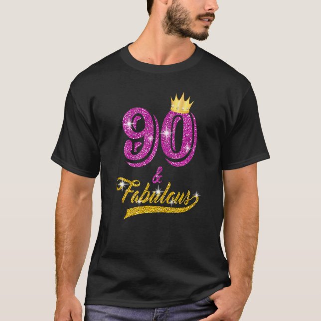 90 & Fabulous Since 1932 90th Birthday 90 Years Ol T-Shirt (Front)