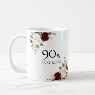 90 & Fabulous Womans 90th Birthday Party Gift Coffee Mug