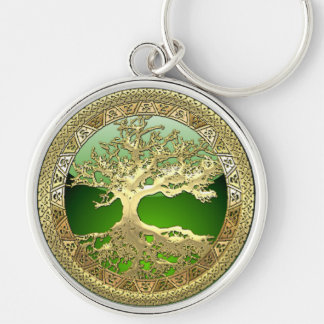 [90] Golden Celtic Tree of Life [3D] Key Ring