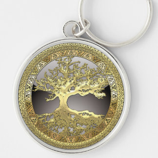 [90] Golden Celtic Tree of Life [3D] Key Ring
