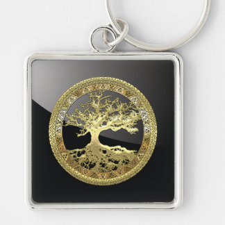 [90] Golden Celtic Tree of Life [3D] Key Ring