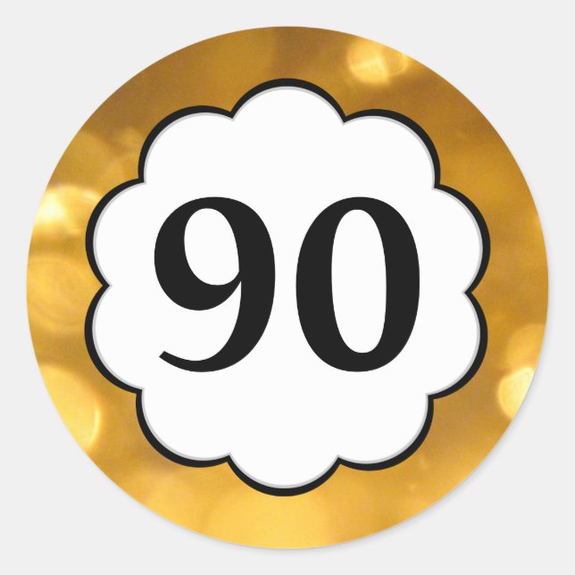 90 - Golden Numbers Sticker (Front)