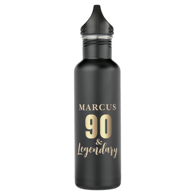 90 & Legendary Gold 90th Birthday  710 Ml Water Bottle (Left)