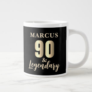 90 & Legendary Gold 90th Birthday  Large Coffee Mug