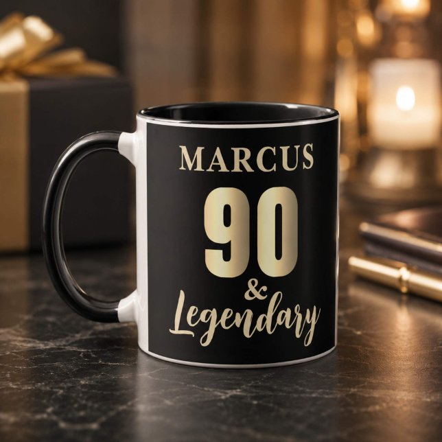 90 & Legendary Gold 90th Birthday  Mug (Creator Uploaded)