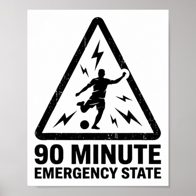 90 Minute Emergency State Soccer Warning Sign Grun (Front)