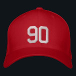 90 Ninety Embroidered Hat<br><div class="desc">Number 90 Ninety Baseball Cap with White Embroidered Lettering.</div>