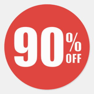 90% Ninety Percent OFF Discount Sale Sticker