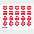 90% Ninety Percent OFF discount sale white and red