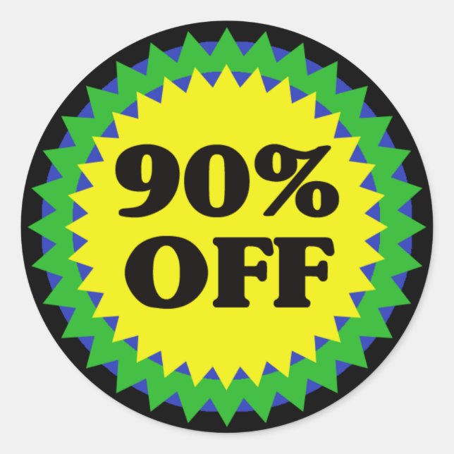 90% OFF RETAIL SALE Sticker (Front)