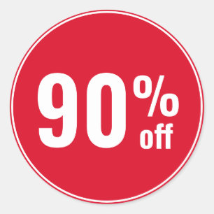 90 Percent off Discount Sale Classic Round Sticker