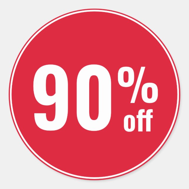 90 Percent off Discount Sale Classic Round Sticker (Front)