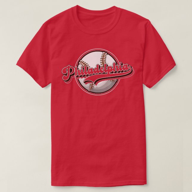 90 Philly Cityscape Baseball Philadelphia Skyline  T-Shirt (Design Front)