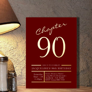 90 Red 90th Birthday Party Gold