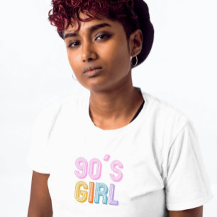 90' s girl simple text modern white T-Shirt