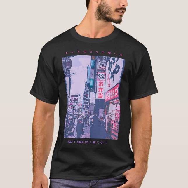 90_s Lofi Tokyo Japanese Streetwear Aesthetic Grap T-Shirt (Front)