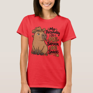 90% Sarcasm 10% Snacks Funny Capybara T-Shirt