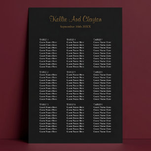 90 Simple Black Wedding Seating Chart